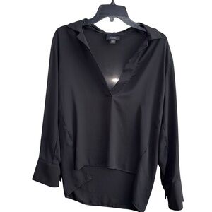 Lumiere Black Deep V-Neck Blouse Size Small